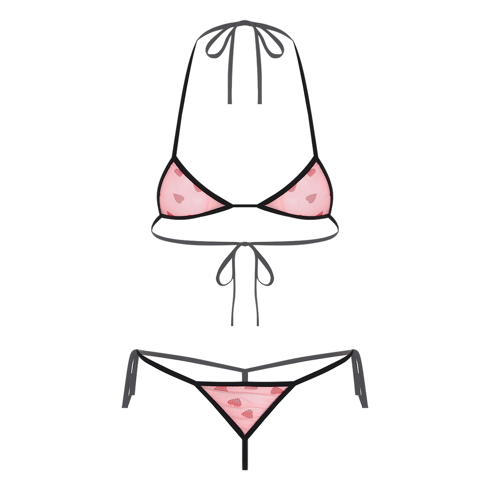 Sheer Bra Lace - Damski Zestaw Bielizny Mikro Mini Bikini