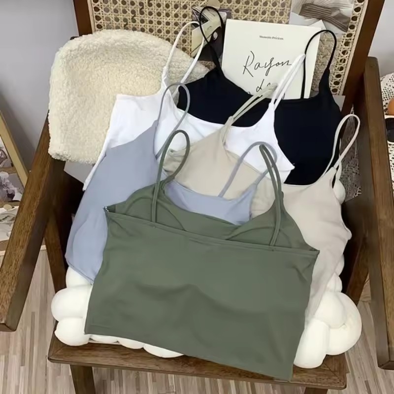 T Shirt Bra Seamless - Damski Bezszwowy Top na Ramiączkach z