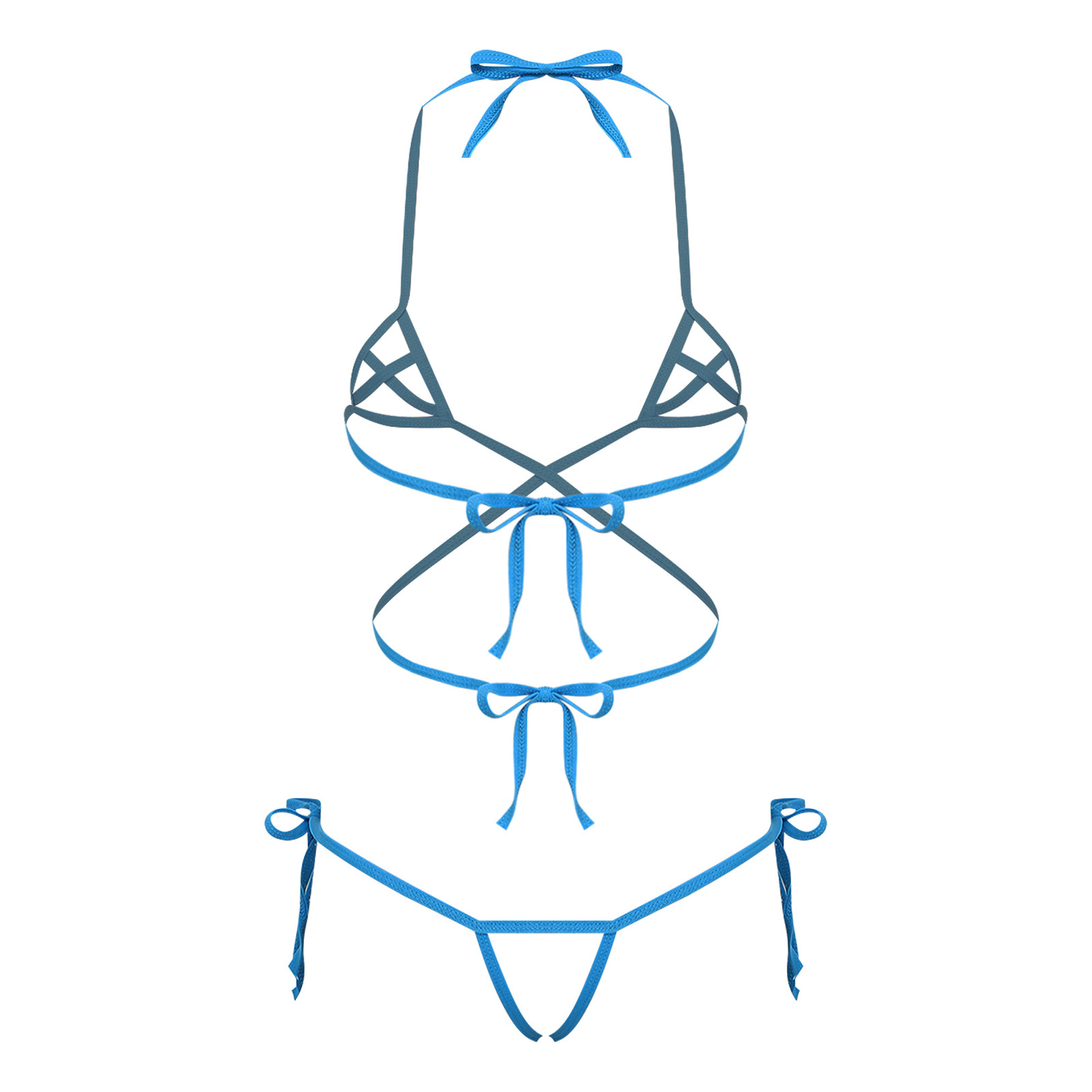 Sheer Bra Lace - Damska bielizna, prześwitujący zestaw bikini, strój