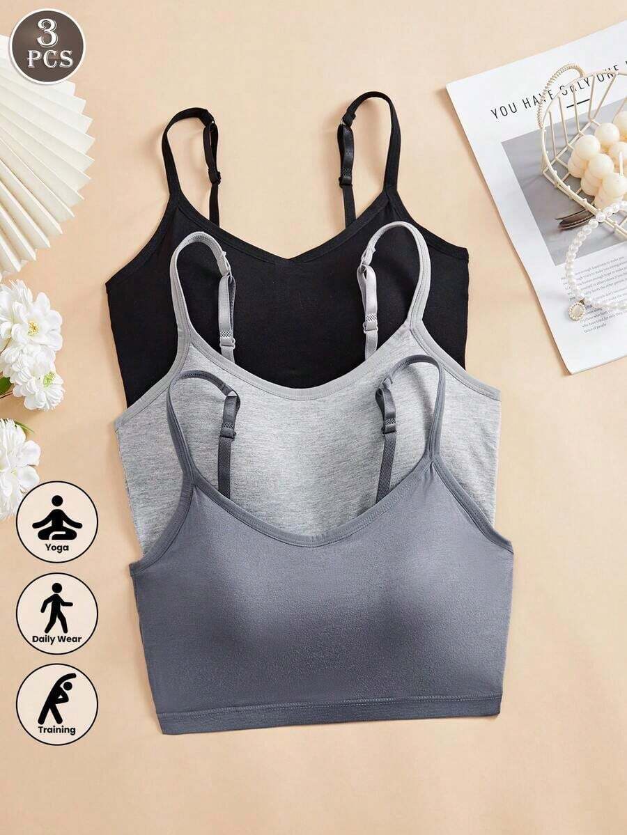Wirefree Bra Comfort - 3 szt./zestaw Damskie gładkie, wygodne, bezszwowe