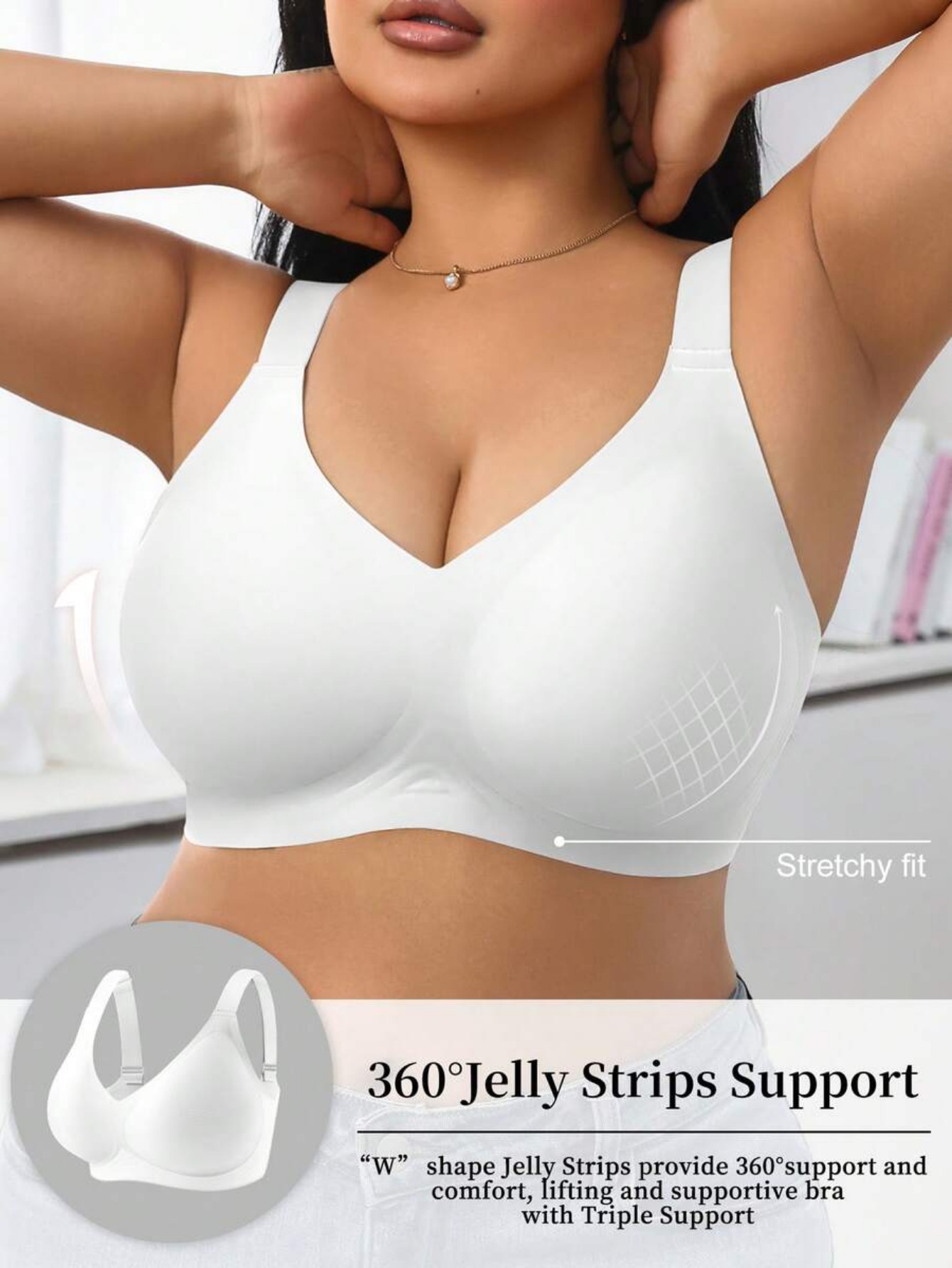 Wirefree Bra Comfort - Damski biustonosz sportowy z wysokim wsparciem,