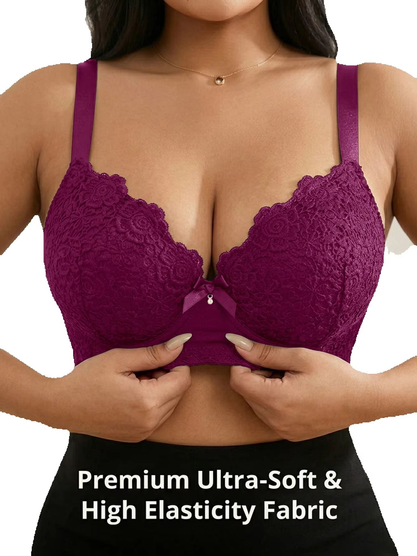 Biustonosz damski plus size z  – Plunge Bra Push Up recenzja i cena