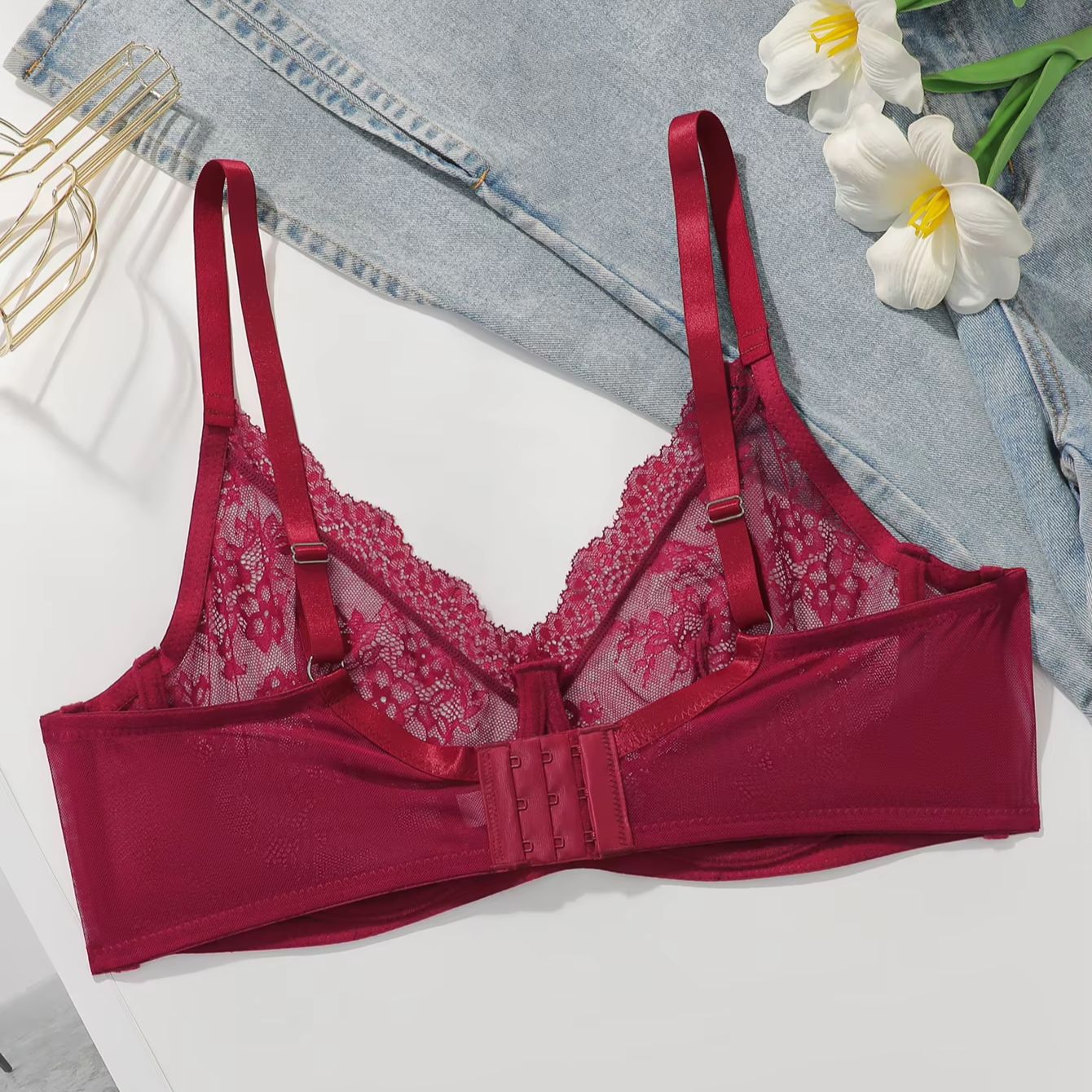 Damski biustonosz plus size, c – Sheer Bra Lace recenzja i cena
